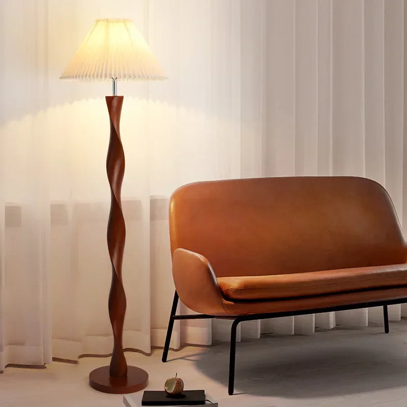 American Walnut Floor Lamps for Living Room Vintage Solid Wood