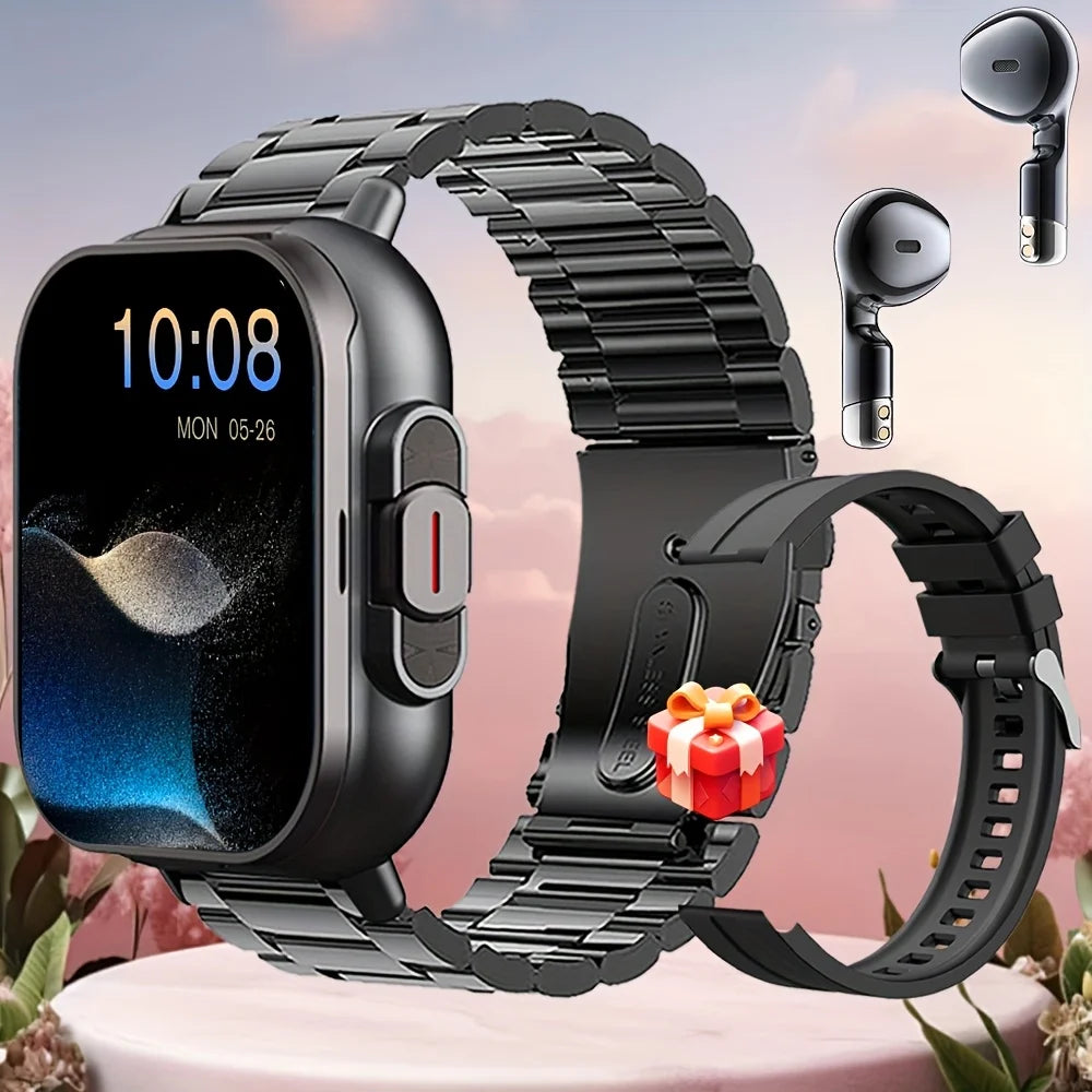 2-in-1 With Headset Smart Watch Bluetooth Call GPS Track